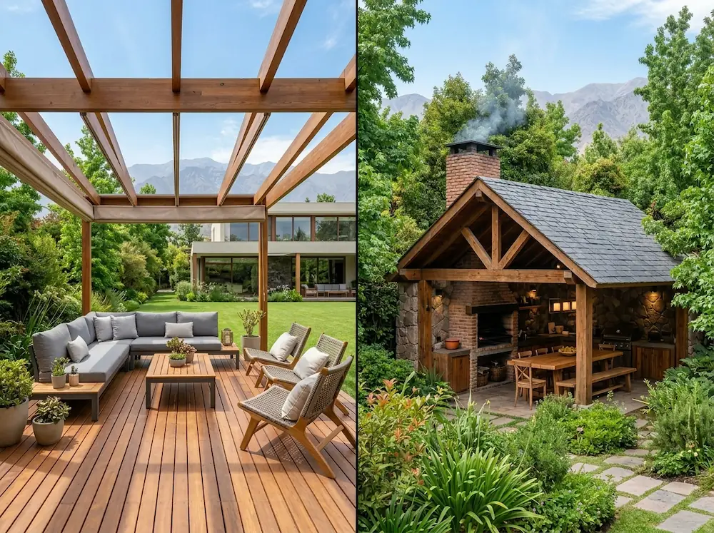Comparativa de terraza abierta vs quincho cerrado — TGS Construcción